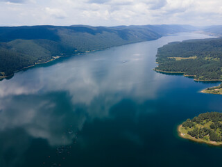 Amazing Aerial view of Dospat Reservoir, Bulgaria
