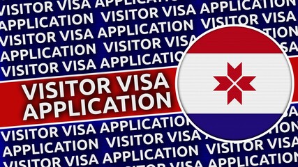 Mordovia Circular Flag with Visitor Visa Application Titles - 3D Illustration
