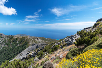View on Montecristo and Seccheto from Monte Capanne, Elba Island