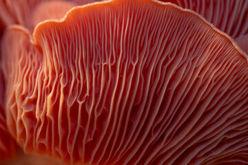 Large close up of a pink oyster mushroom  - obrazy, fototapety, plakaty