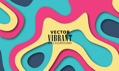 Abstract colorful background . Vector design with paper cut style.