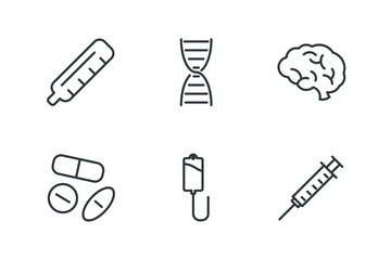 medical set icon, isolated medical set sign icon, vector illustration