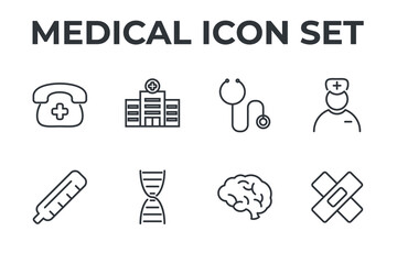 medical set icon, isolated medical set sign icon, vector illustration