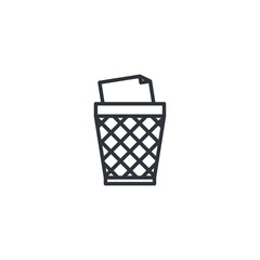 Fototapeta na wymiar trash icon, isolated trash sign icon, vector illustration