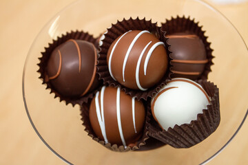 Overhead shot of Chocolate Truffle Desserts.