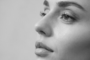 large black and white portrait of a girl