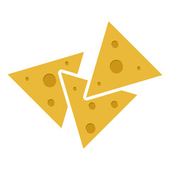 Corn tortilla chips flat color icon for apps and websites