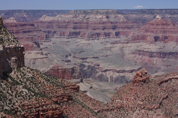 overlooking the expansive south rim of the grand canyon from hermit's rest road in grand canyon...