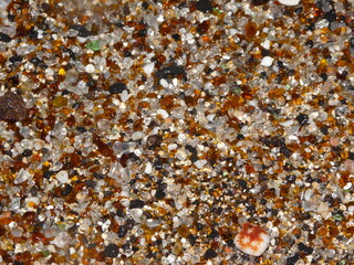 close up of colored sea glass on glass beach in eleele, kauai, hawaii. near port allen harbor