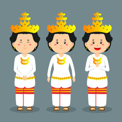 Lampung Indonesia Character with Various Expression