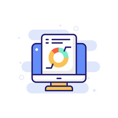 Online Report vector icon style illustration. EPS 10 File Marketing and advertising symbol