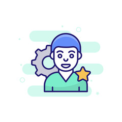 Brand Manager vector icon style illusration. EPS 10 File Marketing and advertising symbol