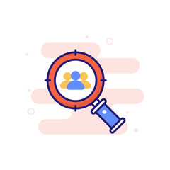 Focus Group vector icon style illustration. EPS 10 File Marketing and advertising symbol