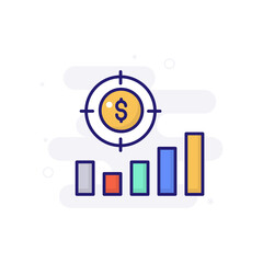Sales Target vector icon style illustration. EPS 10 File Marketing and advertising symbol