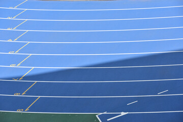 Track of athletic field with nobody