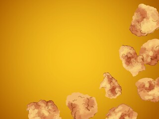 水彩の唐揚げ右下フレーム・金