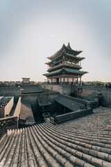 Naklejka premium City Wall of Pingyao Ancient City, A Traditional Chinese Old City in Shanxi
