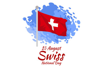 August 1, Swiss national day vector illustration. Suitable for greeting card, poster and banner.