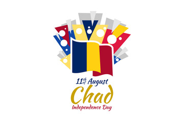 Obraz premium August 11, Independence Day of Chad vector illustration. Suitable for greeting card, poster and banner.
