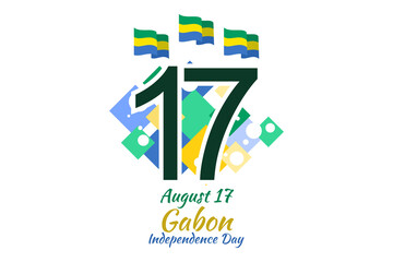 August 11, Independence Day of Gabon vector illustration. Suitable for greeting card, poster and banner.