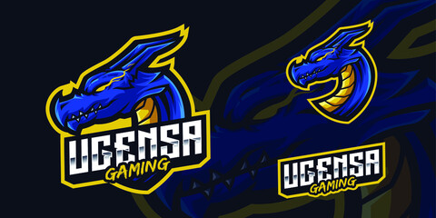 Fototapeta premium Dragon mascot logo is a mascot logo for gaming streamers, and also gaming team
