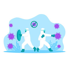 Fight Corona Everyday - Flat Illustration Design