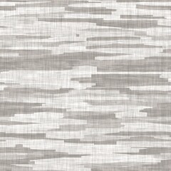 Seamless french neutral greige stripe farmhouse linen background. Provence grey white rustic romantic woven pattern texture. Shabby chic style tonal cottage line textile print.  - 444159127