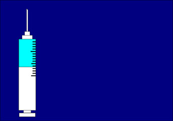 Syringe cylinder on a blue background