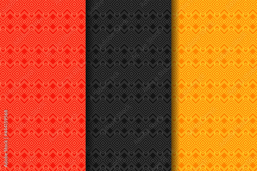 Poster set of geometric seamless patterns. abstract geometric squares graphic design print 3d pattern. seam