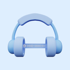 3d illustration of headset with voice note