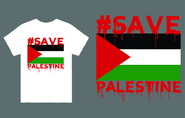 Fototapeta na wymiar FREE PALESTINE! Save Gaza T-Shirt Vector Design