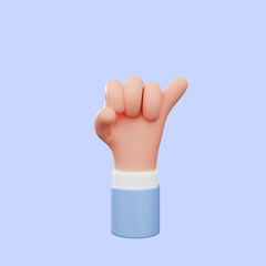 3d illustration of gesture hand promise pinkie