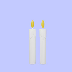 3d illustration of simple object candle