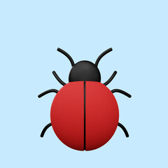 3d illustration of simple bug