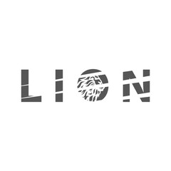 Lion Writing Typography Vector Design