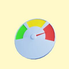 3d illustration of simple icon meter