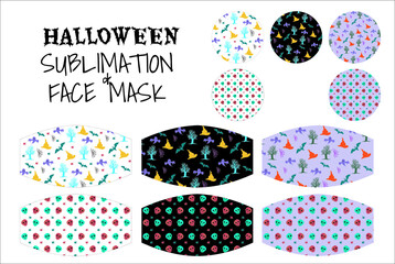 Fototapeta na wymiar Happy halloween. Mask. face mask. pin
