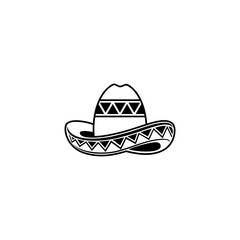 Mexican Sombrero Hat Vector Illustration on a White Background