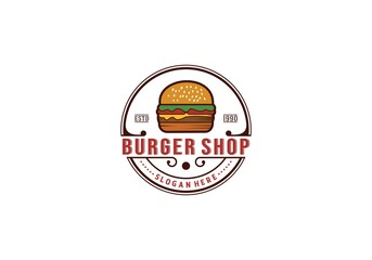 burgers fresh and tasty vector design logo in white background
