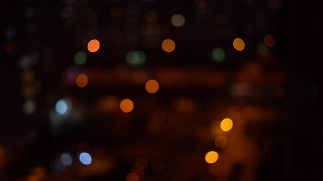Blurry glare of the night city