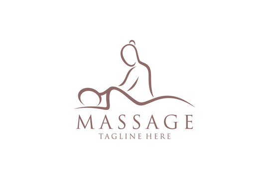 Body massage logo, Body Spa Centre icon, massage parlour, spa, relax, rejenuvate, essential oil, white background, vector illustration
