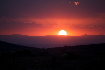 sunset in the mountains