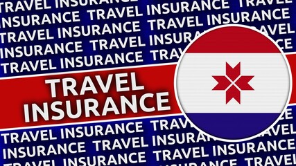 Mordovia Circular Flag with Travel Insurance Titles - 3D Illustration