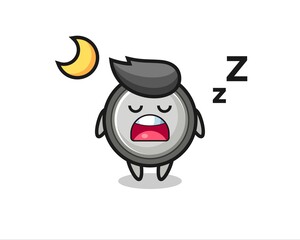 button cell character illustration sleeping at night
