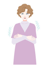 寒気がある中年の女性