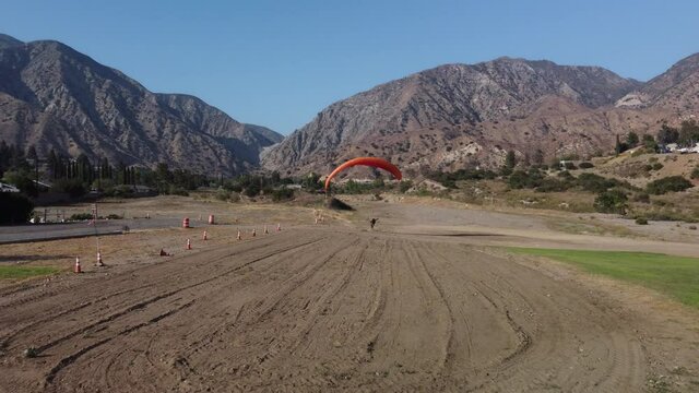 Paraglider After Landing at Sylmar Hang Glide Park