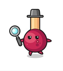 matches cartoon character searching with a magnifying glass