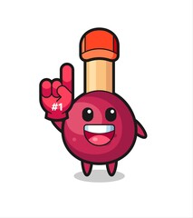 matches illustration cartoon with number 1 fans glove