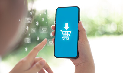 Concept of using a smartphone for social media