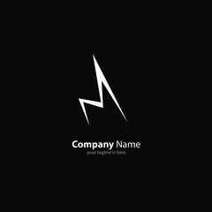 Obraz premium Simple Modern logo of letter M with black background